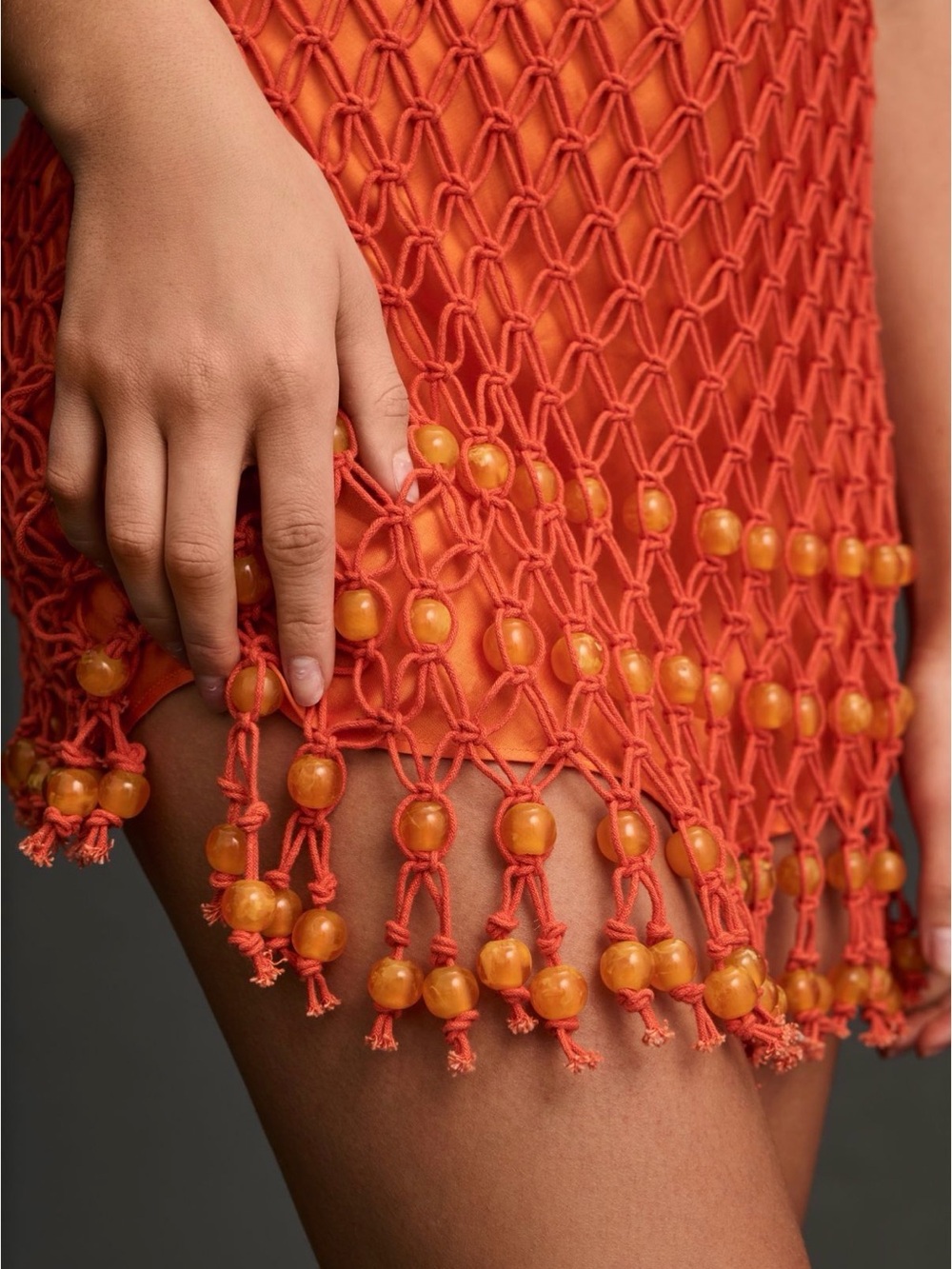 NWT Significant Other Nira Mini Dress in orange Macramé - Picture 3 of 6